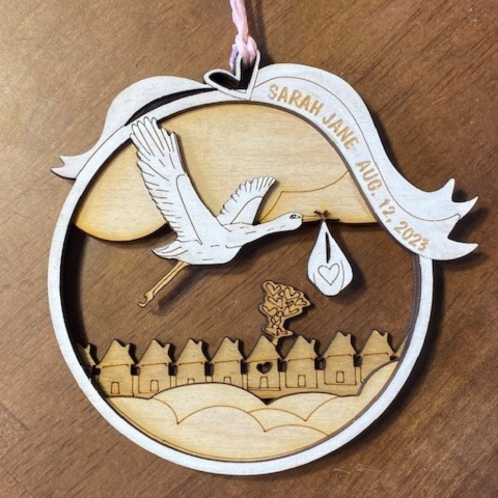 Stork Custom Christmas Ornament