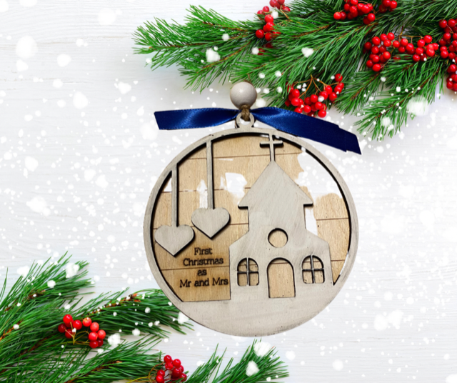 First Christmas as Mr & Mrs Christmas Ornament