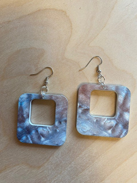 Earrings, Modern Square