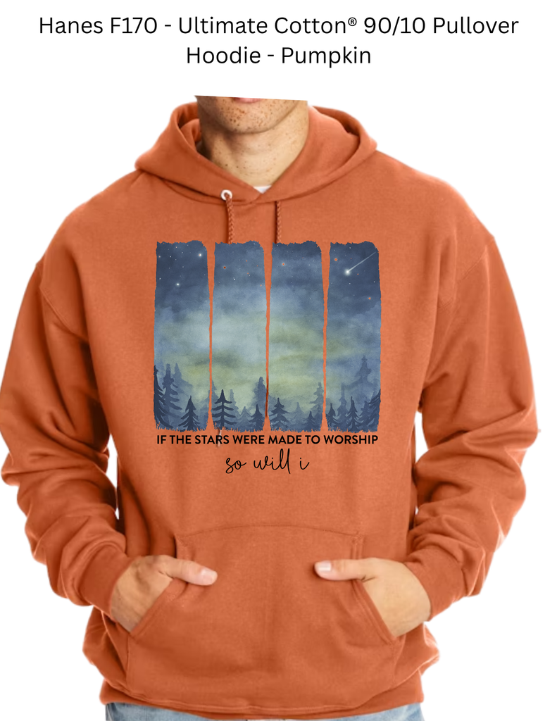 If The Stars Were Made To Worship Hanes F170 Ultimate Cotton Pullover Hoodie, Pumpkin