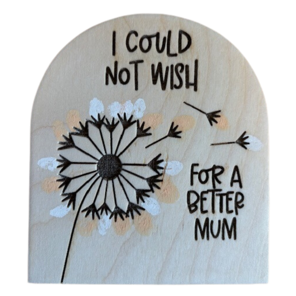 I Could Not Wish for a Better Mom, Personalized Mom Gift, Mini Desk Décor, Fingerprint Flower Artwork, Children's Fingerprint DIY, Mom, Mommy, Mummy, Nonna, Mum, Nana, Gigi, Mama, Oma, Grandma,