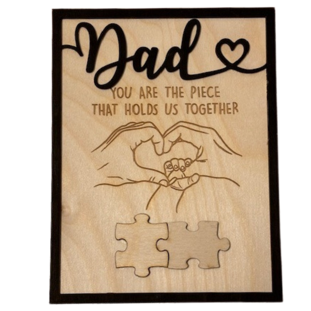 Personalized Dad Puzzle Decor, Custom Wood Father's Day Gift, Christmas and Birthday Present for Dad