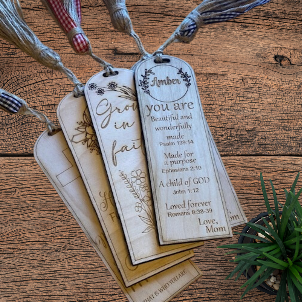 Personalized Bible Bookmarks, Faithful Gift for Everyone, White Birch Wood Bookmark