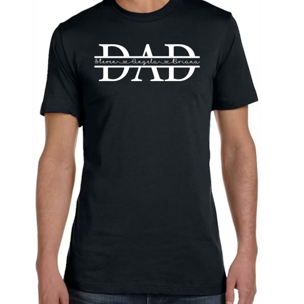 Proud Dad Personalized T-Shirt, Custom Names Father's Day Gift, Unique Birthday Present for Dad