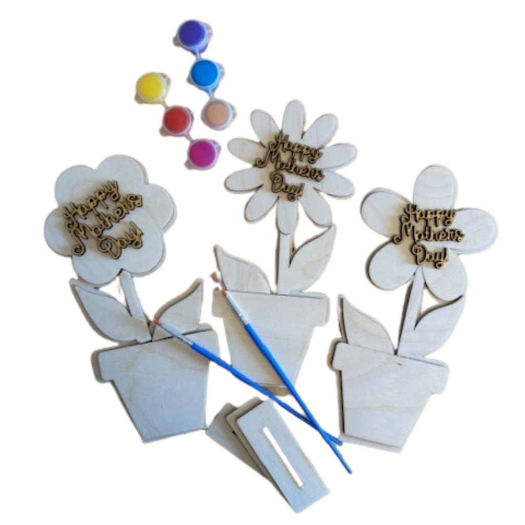Mother's Day DIY Kit, Kids Craft Kit, Painting Flower Pots Gift