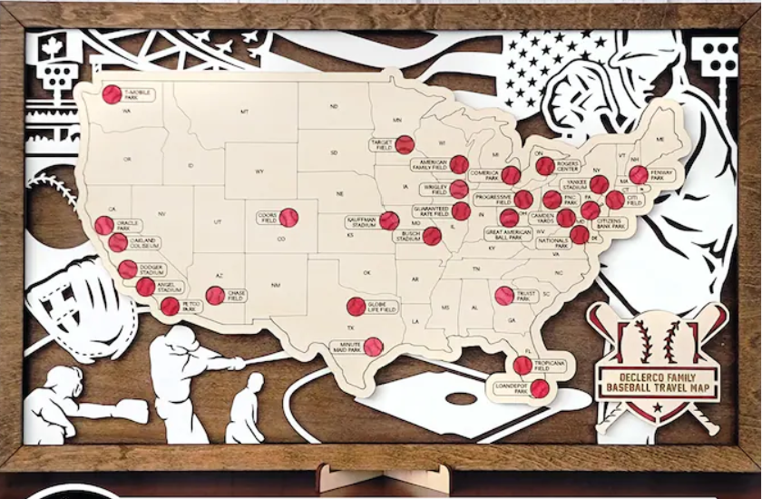 Baseball Map Above Stadium Series Baseball Map – JoyFilled LLC
