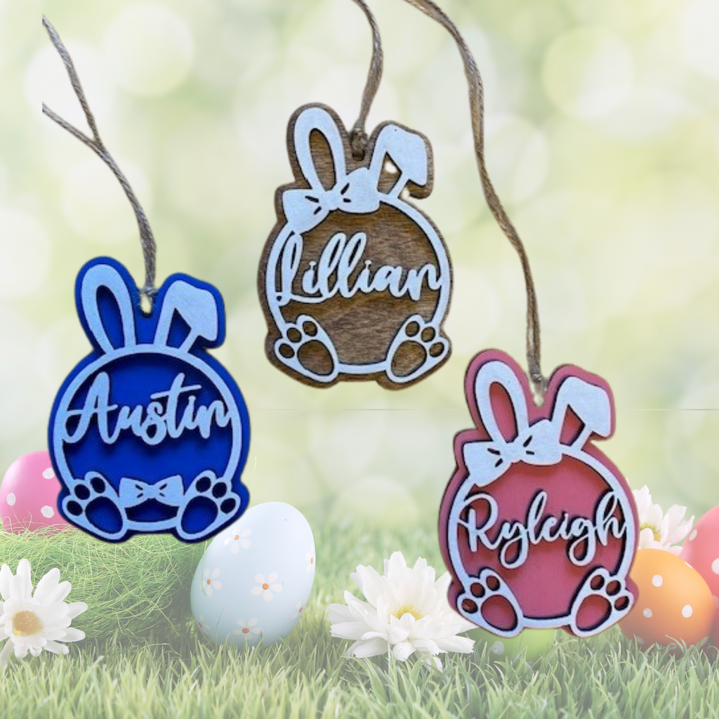 Personalized Easter Basket Tag, Custom Name Gift Label, Kids Easter Decor Accessory