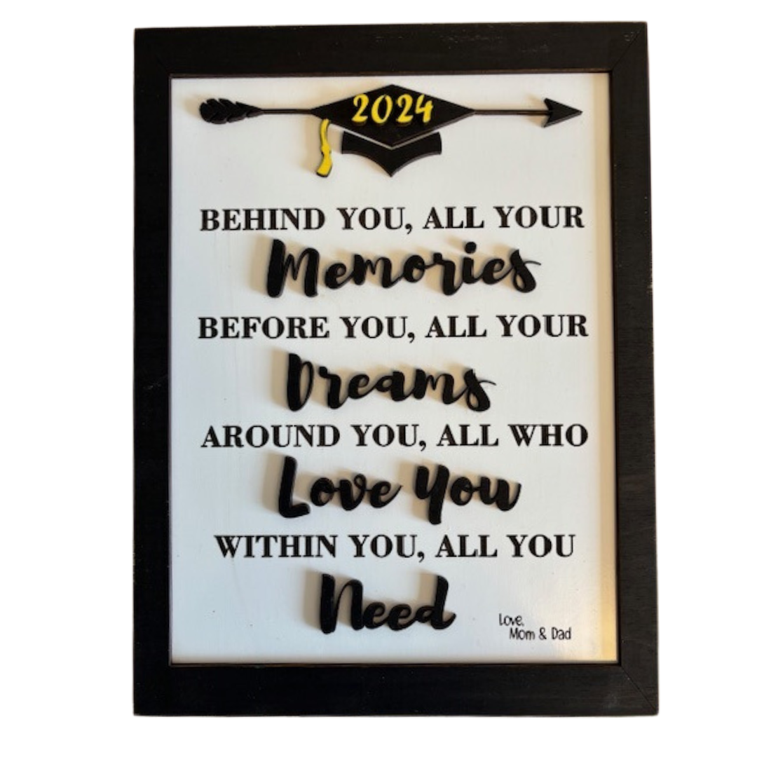 Graduation Keepsake Sign, Personalized Graduation Gift, 3D Laser Cut D ...