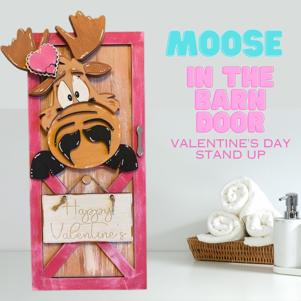 Valentine Moose Valentine's Day Stand-Up Decor
