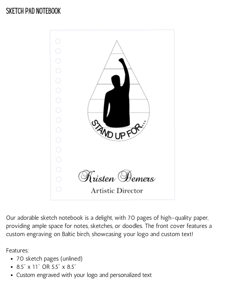 Stand Up For Theatre Sketch Pad Notebook