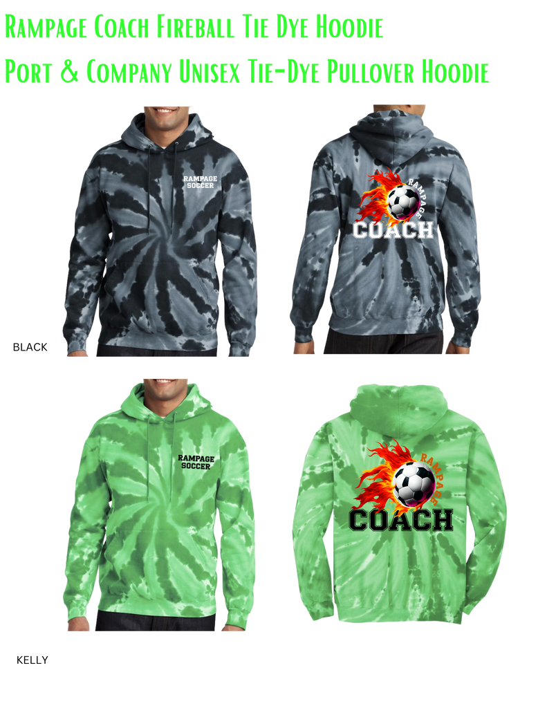 Rampage Coach Fireball Tie Dye Hoodie