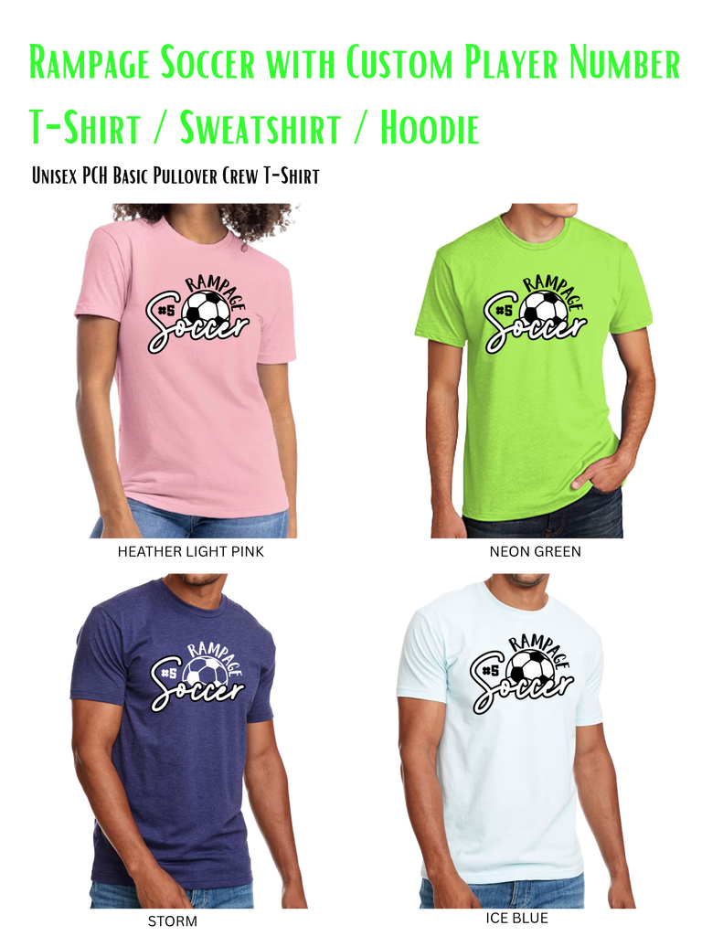 Rampage Soccer with Custom Player Number, T-Shirt/Sweatshirt/Hoodie