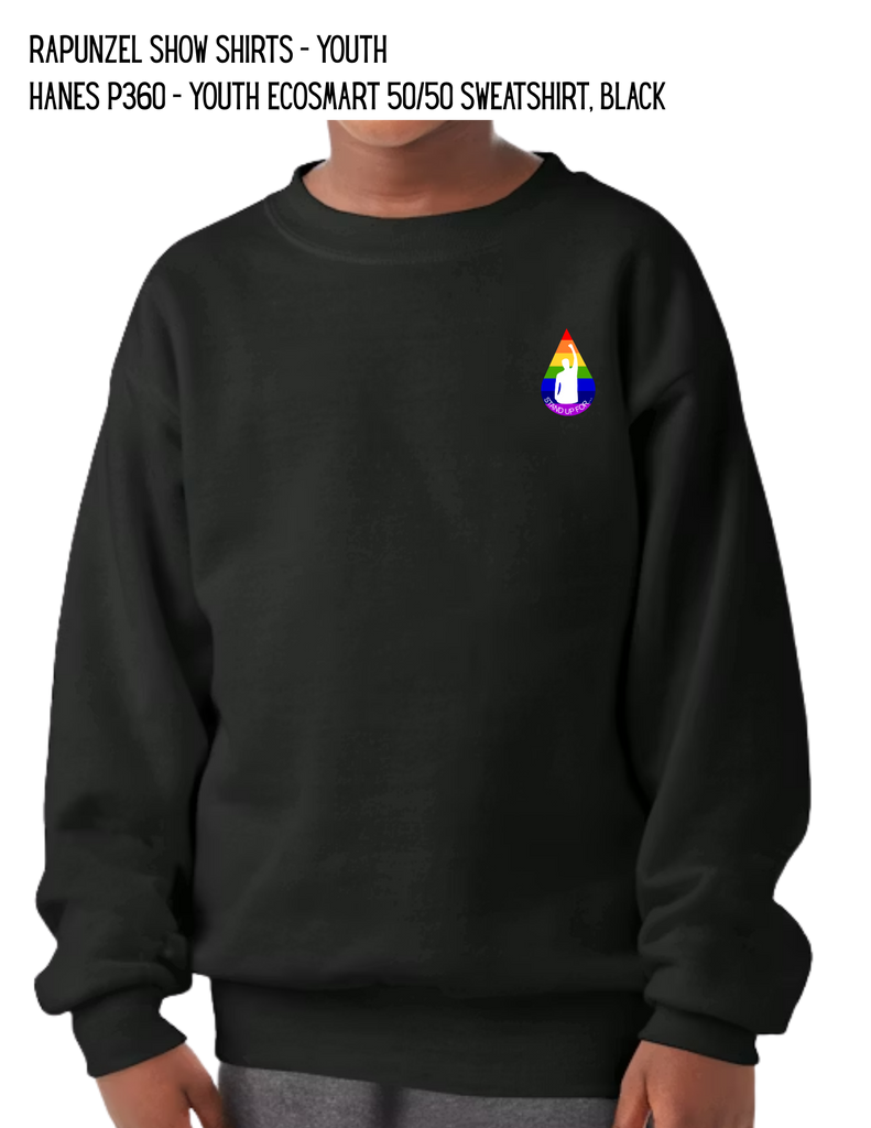 Rapunzel Show Shirts - Youth Hanes P360 - Youth EcoSmart 50/50 Sweatshirt