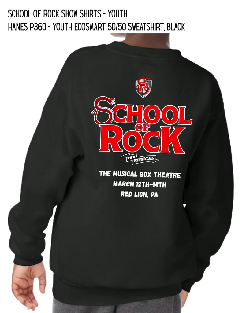 Musical Box Theatre School of Rock Show Shirts - Hanes Unisex 50/50 Crewneck Sweatshirt