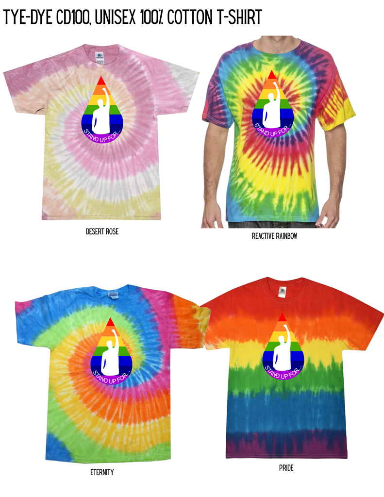 Stand Up For Theatre Tye-Dye CD100, Unisex 100% Cotton T-Shirt